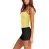 image:imageLASLULU Sports Bras for Women Square Neck Padded Adjustable Spaghetti Strap Backless Sleeveless Workout Long Tank TopsLemon Yellow
