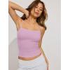 image:imageLASLULU Sports Bras for Women Square Neck Padded Adjustable Spaghetti Strap Backless Sleeveless Workout Long Tank TopsLight Pink