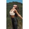 image:imageLASLULU Womens Double Layered Sports Bra Adjustable Spaghetti Straps Sexy Scoop Neck Wireless Padded Workout Yoga Crop TopsBeige