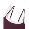 image:imageLASLULU Womens Double Layered Sports Bra Adjustable Spaghetti Straps Sexy Scoop Neck Wireless Padded Workout Yoga Crop TopsBurgundy