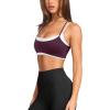 image:imageLASLULU Womens Double Layered Sports Bra Adjustable Spaghetti Straps Sexy Scoop Neck Wireless Padded Workout Yoga Crop TopsBurgundy