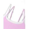 image:imageLASLULU Womens Double Layered Sports Bra Adjustable Spaghetti Straps Sexy Scoop Neck Wireless Padded Workout Yoga Crop TopsLight Pink