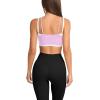 image:imageLASLULU Womens Double Layered Sports Bra Adjustable Spaghetti Straps Sexy Scoop Neck Wireless Padded Workout Yoga Crop TopsLight Pink