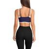 image:imageLASLULU Womens Double Layered Sports Bra Adjustable Spaghetti Straps Sexy Scoop Neck Wireless Padded Workout Yoga Crop TopsNavy Blue