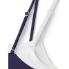 image:imageLASLULU Womens Double Layered Sports Bra Adjustable Spaghetti Straps Sexy Scoop Neck Wireless Padded Workout Yoga Crop TopsNavy Blue