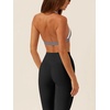 image:imageLASLULU Halter Sports Bras for Women Scoop Neck Workout Tops Padded Sleeveless Open Back Yoga Crop Gym Tank TopsDark Grey