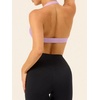 image:imageLASLULU Halter Sports Bras for Women Scoop Neck Workout Tops Padded Sleeveless Open Back Yoga Crop Gym Tank TopsLight Pink