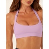 image:imageLASLULU Halter Sports Bras for Women Scoop Neck Workout Tops Padded Sleeveless Open Back Yoga Crop Gym Tank TopsLight Pink