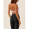 image:imageLASLULU Halter Sports Bras for Women Scoop Neck Workout Tops Padded Sleeveless Open Back Yoga Crop Gym Tank TopsLight Pink