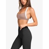 image:imageLASLULU Halter Sports Bras for Women Scoop Neck Workout Tops Padded Sleeveless Open Back Yoga Crop Gym Tank TopsSienna