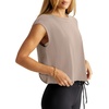 image:imageLASLULU Womens Athletic Open Back Short Sleeve TShirtApricot