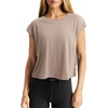 image:imageLASLULU Womens Athletic Open Back Short Sleeve TShirtApricot