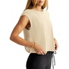 image:imageLASLULU Womens Athletic Open Back Short Sleeve TShirtBeige