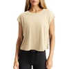 image:imageLASLULU Womens Athletic Open Back Short Sleeve TShirtBeige