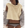 image:imageLASLULU Womens Athletic Open Back Short Sleeve TShirtBeige