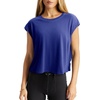 image:imageLASLULU Womens Athletic Open Back Short Sleeve TShirtBlue
