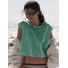 image:imageLASLULU Womens Athletic Open Back Short Sleeve TShirtGrass Green