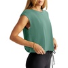 image:imageLASLULU Womens Athletic Open Back Short Sleeve TShirtGrass Green