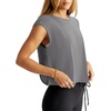 image:imageLASLULU Womens Athletic Open Back Short Sleeve TShirtGrey