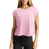 image:imageLASLULU Womens Athletic Open Back Short Sleeve TShirtLight Pink