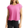 image:imageLASLULU Womens Athletic Open Back Short Sleeve TShirtNeon Orchid