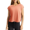 image:imageLASLULU Womens Athletic Open Back Short Sleeve TShirtOrange