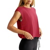 image:imageLASLULU Womens Athletic Open Back Short Sleeve TShirtRed