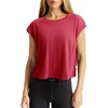 image:imageLASLULU Womens Athletic Open Back Short Sleeve TShirtRed