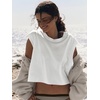 image:imageLASLULU Womens Athletic Open Back Short Sleeve TShirtShell White