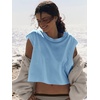image:imageLASLULU Womens Athletic Open Back Short Sleeve TShirtSky Blue