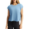 image:imageLASLULU Womens Athletic Open Back Short Sleeve TShirtSky Blue