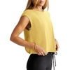image:imageLASLULU Womens Athletic Open Back Short Sleeve TShirtYellow