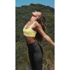 image:imageLASLULU Womens Double Layered Sports Bra Adjustable Spaghetti Straps Sexy Scoop Neck Wireless Padded Workout Yoga Crop TopsButter Yellow