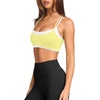 image:imageLASLULU Womens Double Layered Sports Bra Adjustable Spaghetti Straps Sexy Scoop Neck Wireless Padded Workout Yoga Crop TopsButter Yellow