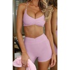 image:imageLASLULU Womens Sports Bra Sexy Spaghetti Strap Backless Bra Workout Gym Yoga Bras Tops Padded Sport BrasLight Pink