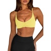image:imageLASLULU Womens Sports Bra Sexy Spaghetti Strap Backless Bra Workout Gym Yoga Bras Tops Padded Sport BrasLemon Yellow