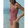 image:imageLASLULU Women One Piece Swimsuit Cutout Tie Push Up Bathing Suit Slimming Sexy Swim Suits with Padded Adjustable StrapsDusty Rose