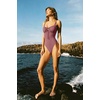 image:imageLASLULU Women One Piece Swimsuit Cutout Tie Push Up Bathing Suit Slimming Sexy Swim Suits with Padded Adjustable StrapsDusty Rose