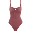 image:imageLASLULU Women One Piece Swimsuit Cutout Tie Push Up Bathing Suit Slimming Sexy Swim Suits with Padded Adjustable StrapsDusty Rose
