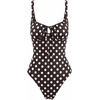 image:imageLASLULU Women One Piece Swimsuit Cutout Tie Push Up Bathing Suit Slimming Sexy Swim Suits with Padded Adjustable StrapsPolka Dots