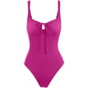 image:imageLASLULU Women One Piece Swimsuit Cutout Tie Push Up Bathing Suit Slimming Sexy Swim Suits with Padded Adjustable StrapsRose