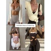 image:imageLASLULU Womens Long Sleeve Tie Front Wrap Tops Yoga Shrugs Long CardiganBeige