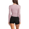 image:imageLASLULU Womens Long Sleeve Tie Front Wrap Tops Yoga Shrugs Long CardiganBlush Pink