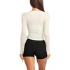 image:imageLASLULU Womens Long Sleeve Tie Front Wrap Tops Yoga Shrugs Long CardiganWhite