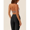image:imageLASLULU Womens Halter Sports Bras Scoop Neck Workout Tops Padded BacklessDark Grey
