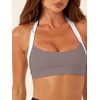 image:imageLASLULU Womens Halter Sports Bras Scoop Neck Workout Tops Padded BacklessDark Grey