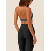 image:imageLASLULU Womens Halter Sports Bras Scoop Neck Workout Tops Padded BacklessForest Green