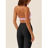 image:imageLASLULU Womens Halter Sports Bras Scoop Neck Workout Tops Padded BacklessLight Pink