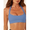 image:imageLASLULU Womens Halter Sports Bras Scoop Neck Workout Tops Padded BacklessSky Blue