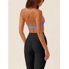 image:imageLASLULU Womens Halter Sports Bras Scoop Neck Workout Tops Padded BacklessSky Blue